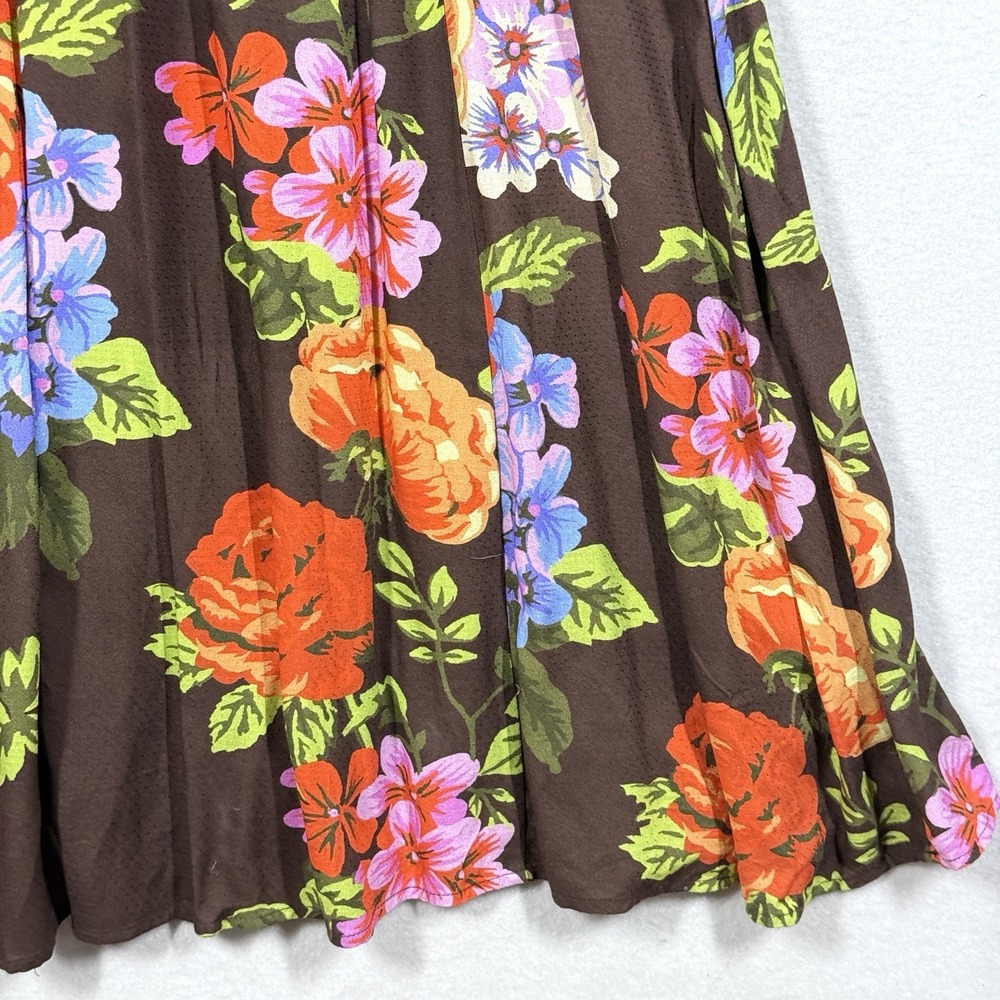 Anthropologie Dress Womens XS The Piper Bandeau Maxi Dress Brown Floral Cutout - Picture 8 of 12
